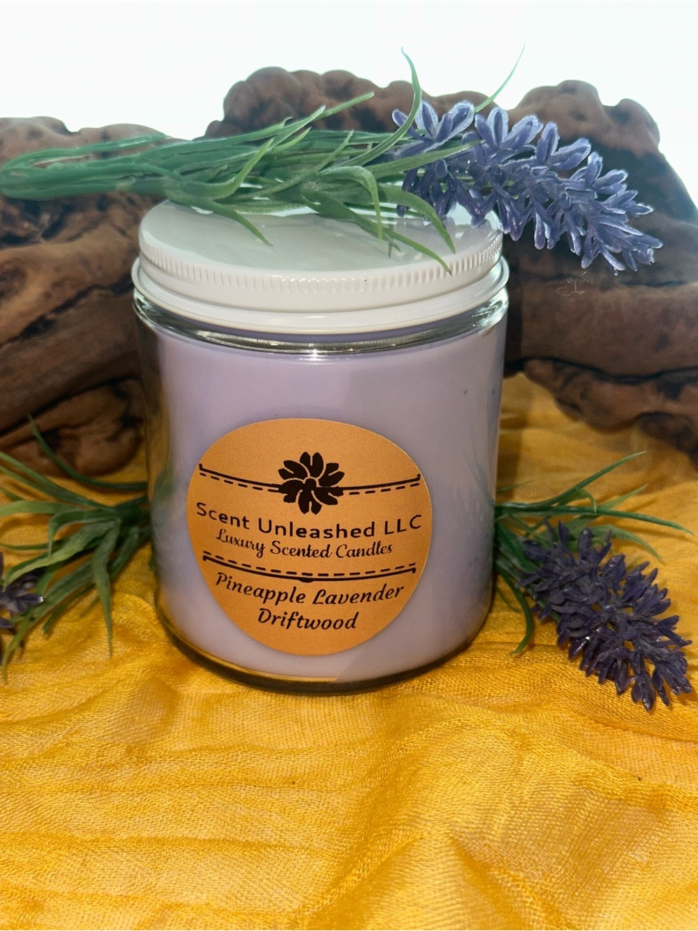 Pineapple Lavender Driftwood , SCENT UNLEASHED LLC SCENTED CANDLES